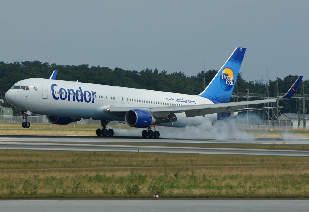 Condor Boeing 767-300ER landing at 25R in FRA