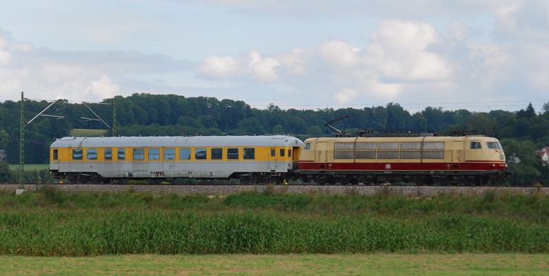 103 222-6, aufgenommen am 10.08.11, auf einer Me�fahrt, kurz nach Burgau.