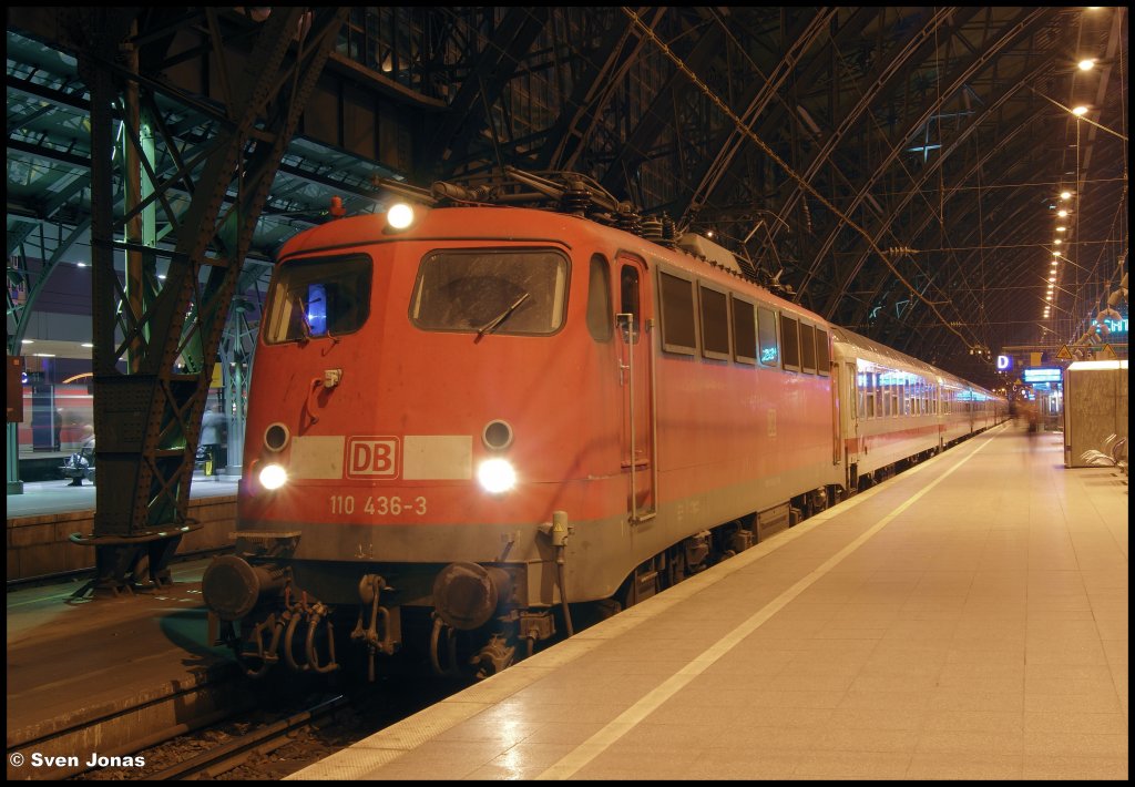 110 436-3 (DB Regio) in K�ln-Hbf am 25.1.2013. 