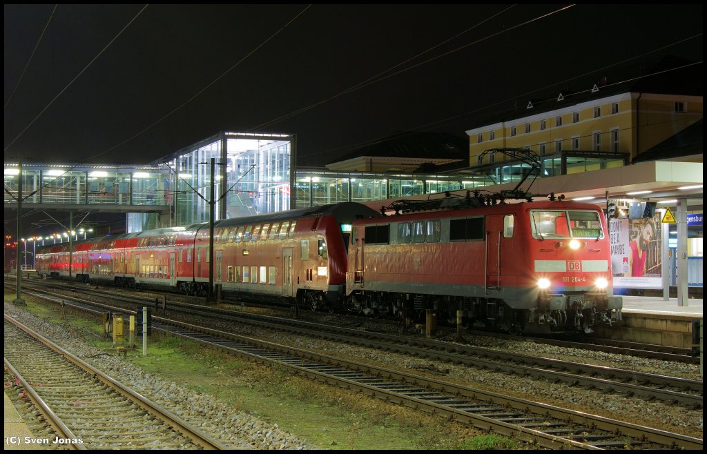 111 204-4 (DB Regio) in Regensburg-Hbf am 3.12.2012. 