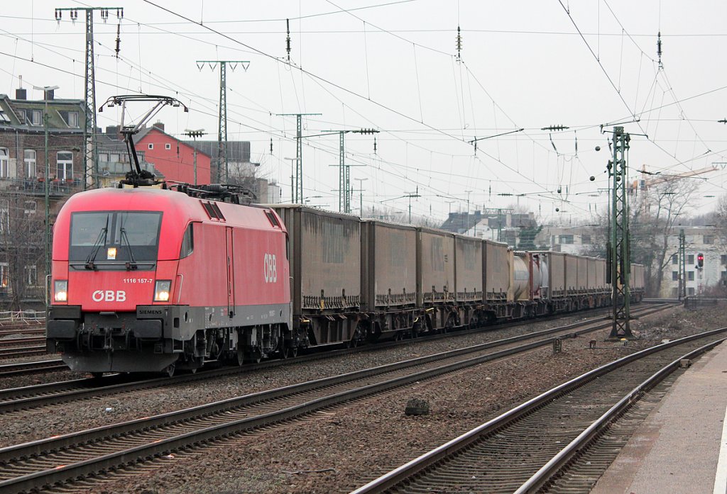 1116 157-7 der �BB am Wenzel in K�ln West am 12.03.2011