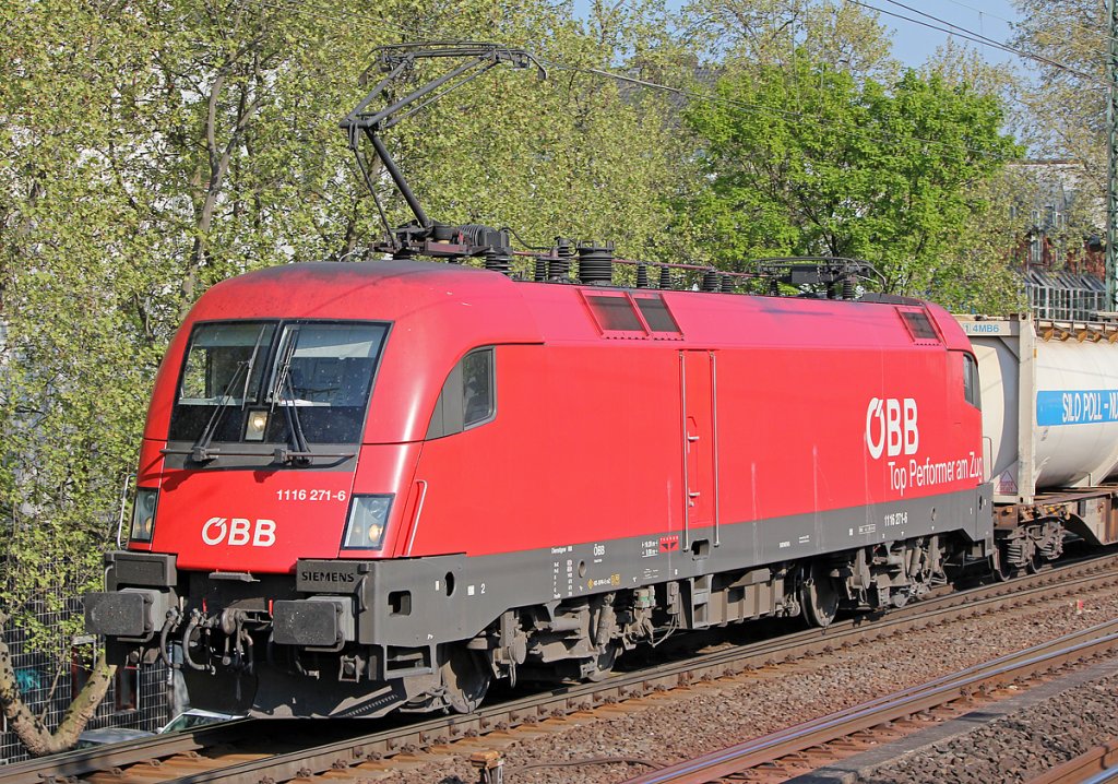 1116 271-6  Top Performer am Zug  im Portrait in K�ln S�d am 19.04.2011