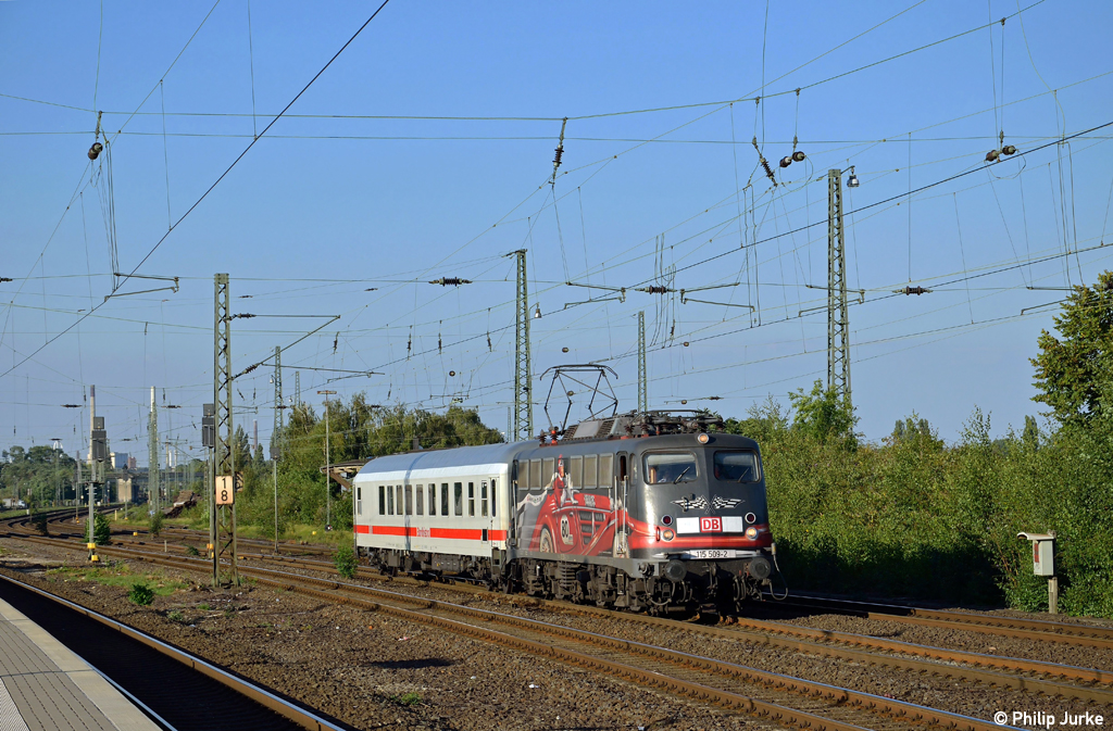 115 509-2 mit dem PBZ 2477 von Dortmund nach Frankfurt(Main) am 09.09.2012 in Krefeld-Linn.