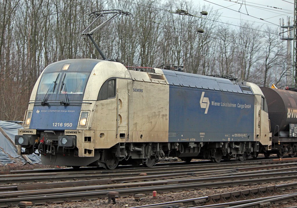 1216 950 der Wiener Lokalbahnen in Gremberg am 27.01.2011