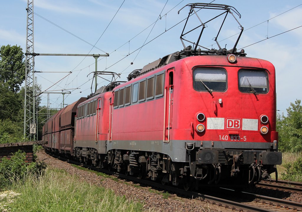 140 833-5 mit Kohlezug in Porz Wahn am 23.05.2011 