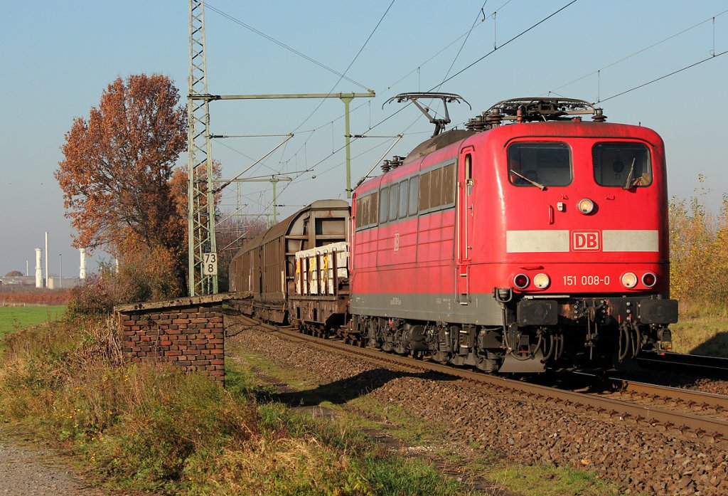 151 008-0 mit gem Gz. in Porz Wahn am 09.11.2011