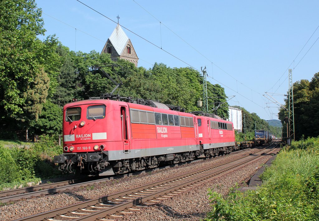151 160-9 & 151 068-4 bei Bonn Oberkassel am 07.07.2013