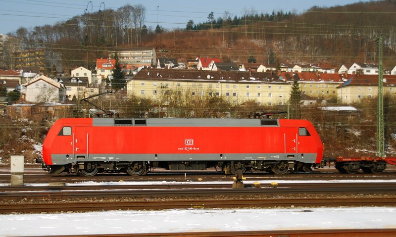 152 160-8, aufgenommen am 09.03.10, bei der Durchfanrt durch Treuchtlingen.