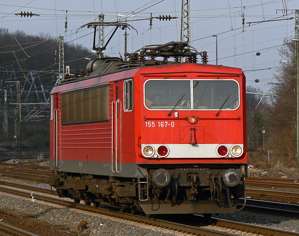 155 167-0 im M�rz 09 als Lz in K�ln West