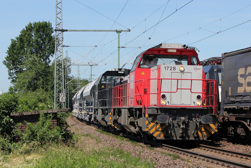 1728 der Europorte mit MRCE G1206 in Porz Wahn am 02.06.2011