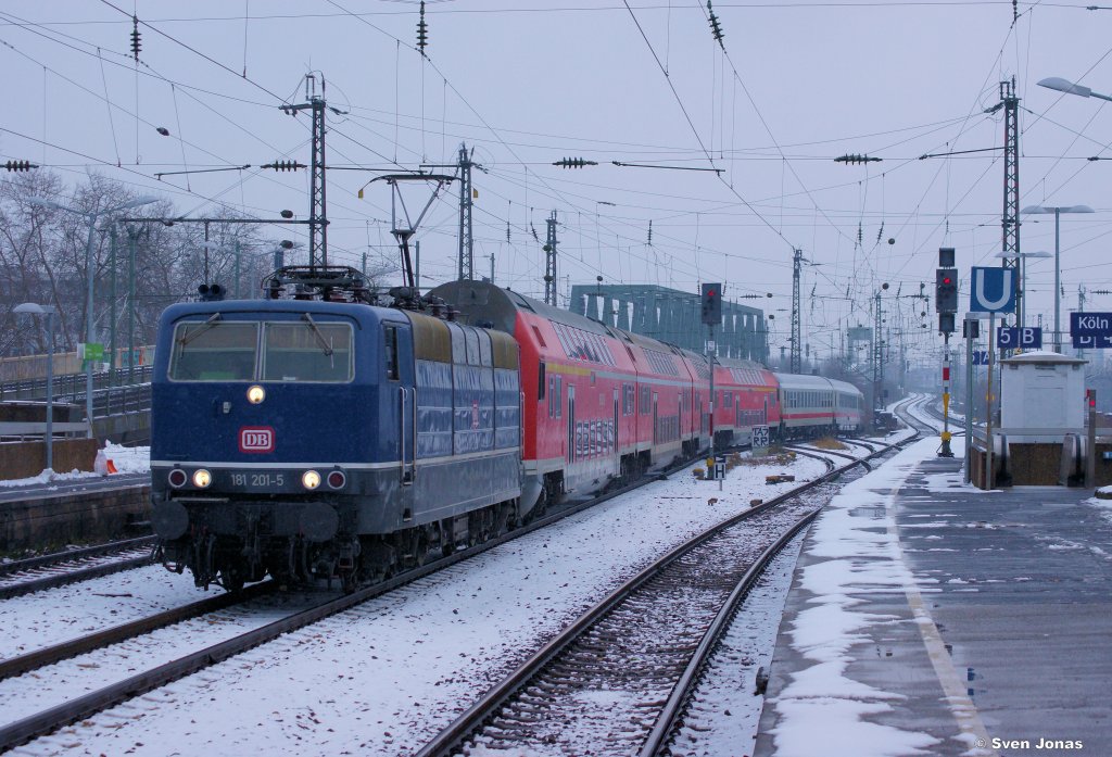 181 201-5 (DB Fernverkehr) in K�ln-Messe/Deutz am 24.2.2013.  