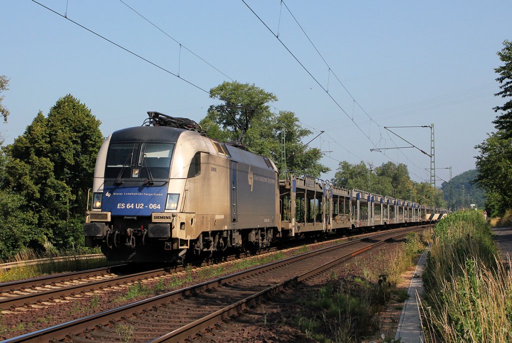 182 564 / ES 64 U2-064 der WLC bei Leubsdorf am 06.07.2013