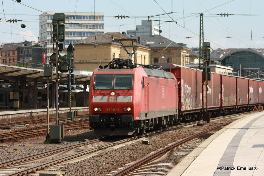 185 145-6 durchf�hrt am 22.06.2010 den Mainzer Hbf.