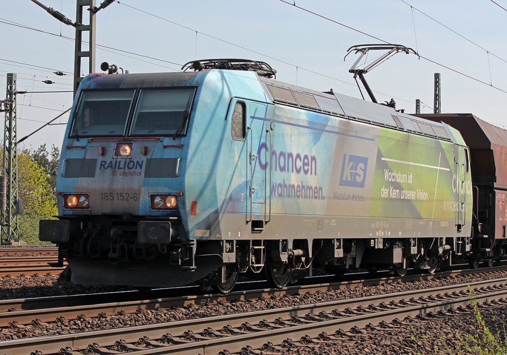 185 152-6 K+S hinter Porz Wahn am 06.04.2011 