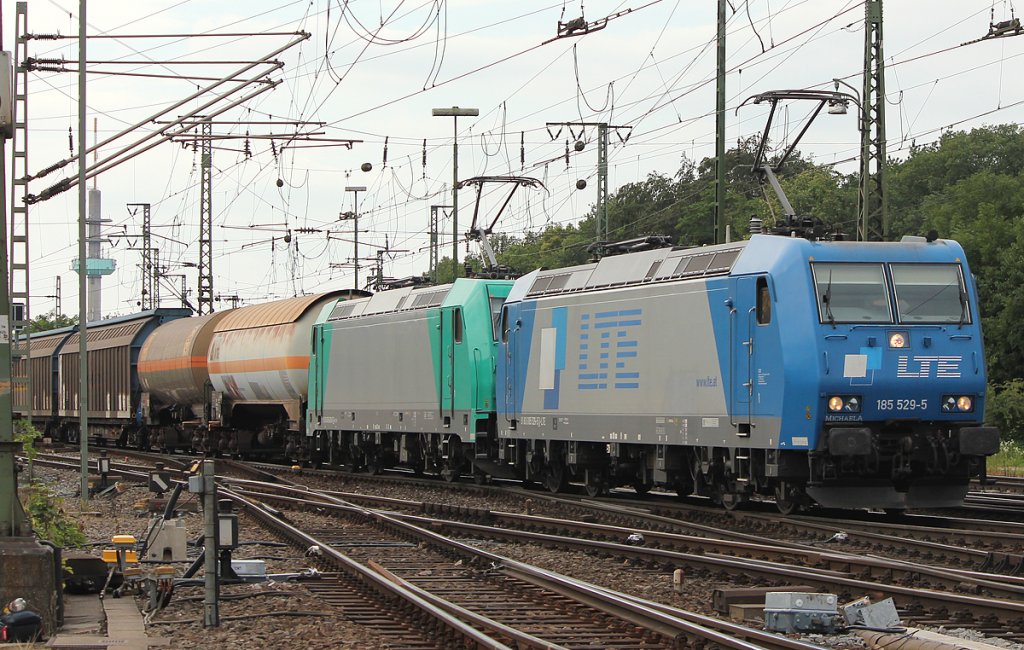 185 529-5 und 185 609 der LTE in Gremberg am 03.07.2011