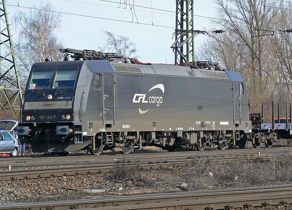 185 566-7 der CFL Cargo in Gremberg am 3.3.2010