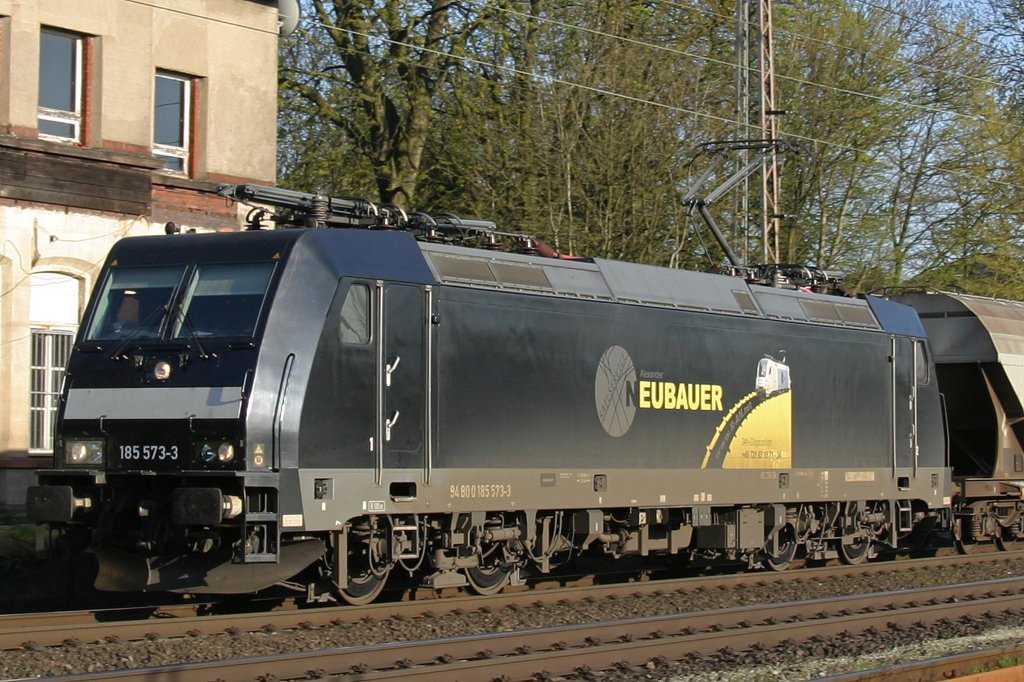 185 573 (Railservice Alexander Neubauer)am 6.4.10 in Ratingen-Lintorf