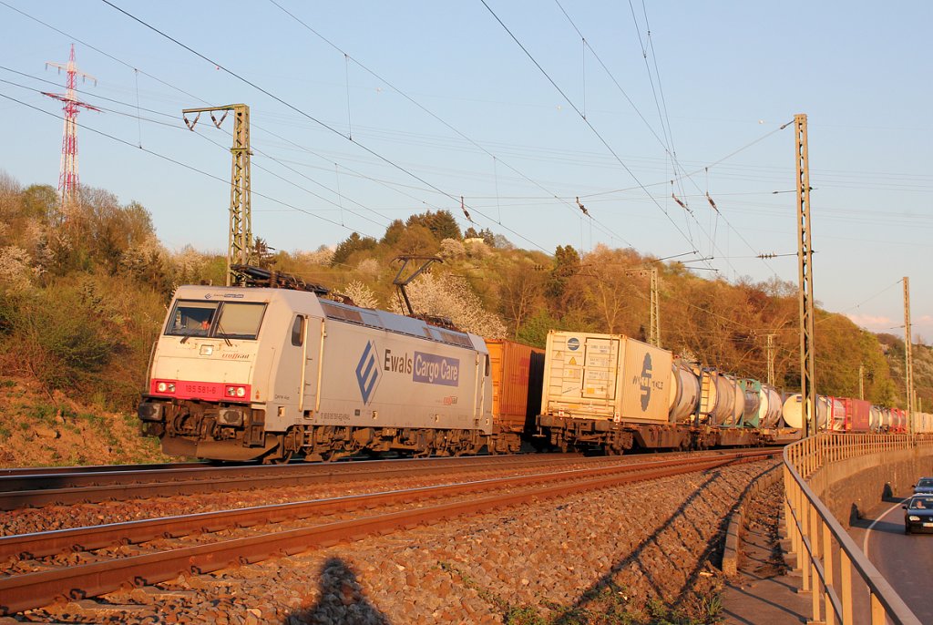 185 581-6 bei Linz(Rhein) am 25.04.2013