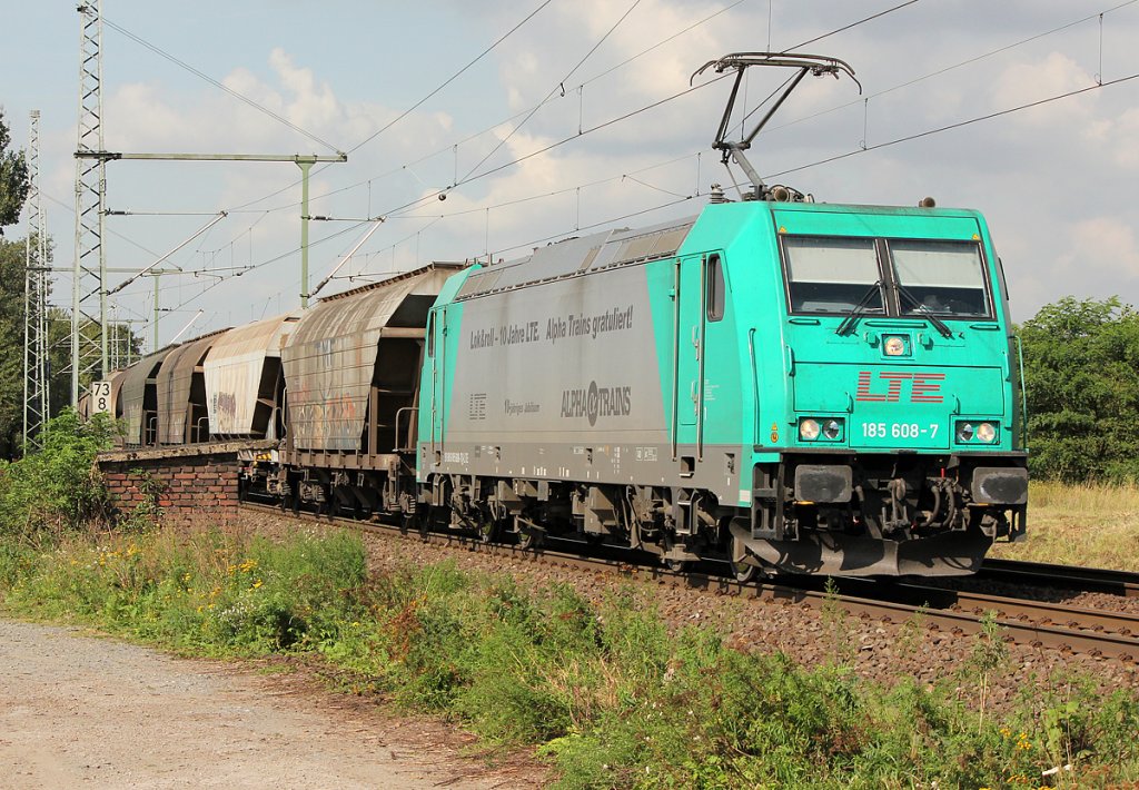 185 608-7 der LTE mit Getreidezug in Porz Wahn am 23.09.2011