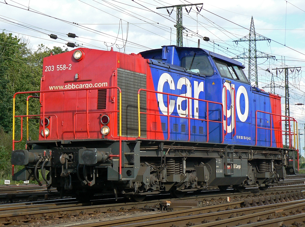 203 558-2 der SBB cargo verl�sst Lz Gremberg am 19.08.2010