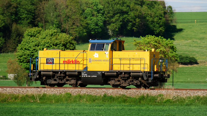 214 010-1, M�rklin Tage, aufgenommen am 04.05.12, kurz nach Mindelaltheim.