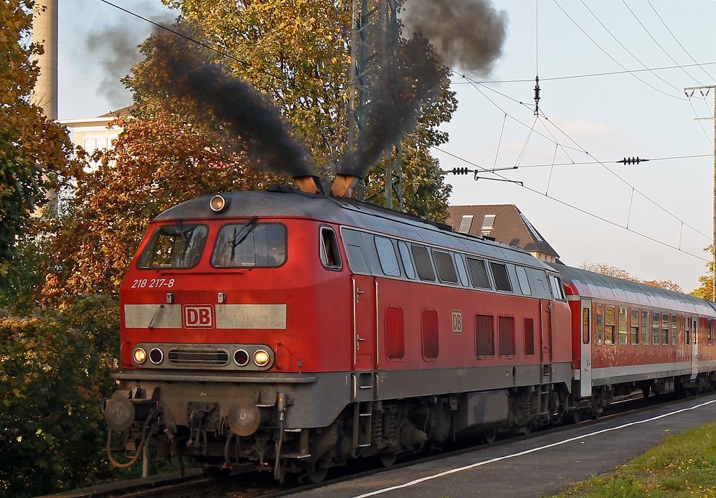 218 217-8 in ihrem Element !! in K�ln West, Okt. 2009
