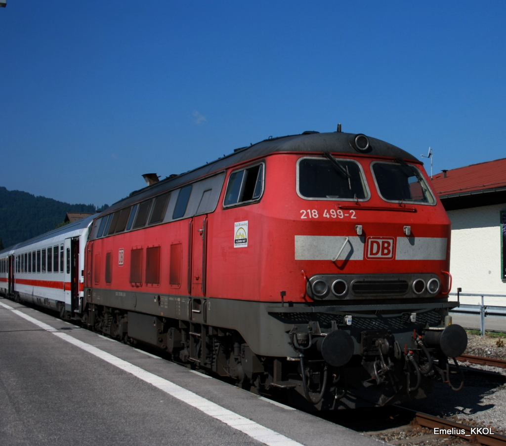 218 499-2 ist die letzt gebaute 218er und steht am 03.07.2010 im Bahnhof Oberstdorf. 