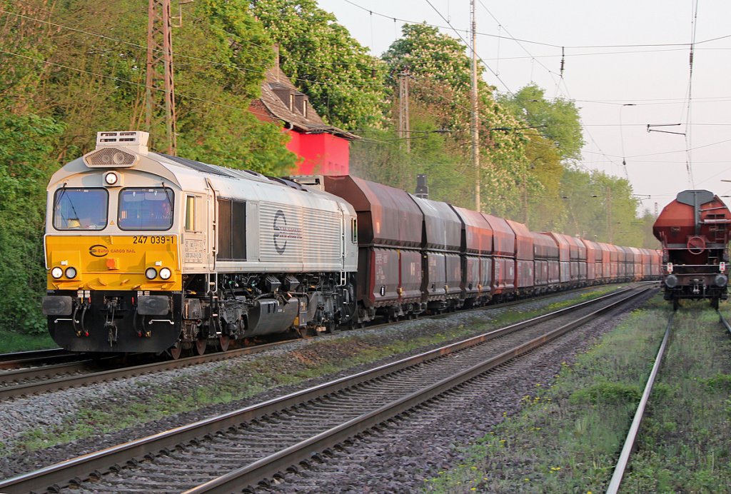 247 039-1 mit Kalkzug in Ratingen Lintorf am 20.04.2011