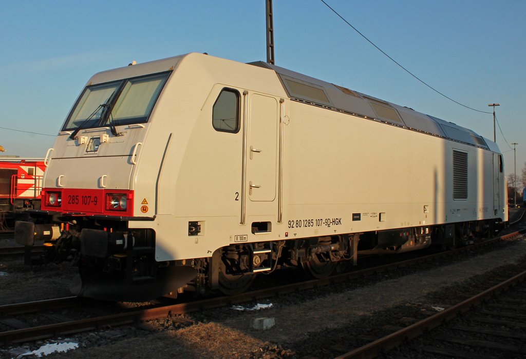 285 107-9 (ehem. ITL), als Neuzugang bei der HGK, Br�hl Vochem am 11.02.2012