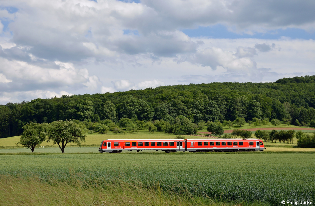 628 643-1 als RB 15546 nach Glauburg-Stockheim am 08.06.2012 in Glauburg-Glauberg.