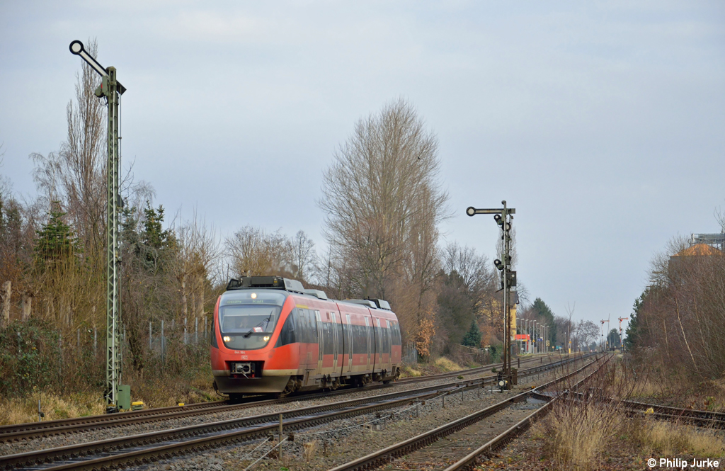644 064-8 mit der RB 11411 (K�ln Messe/Deutz - Kall) am 02.01.2013 in Derkum.