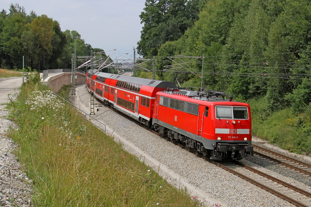 Die 111 148-3 in Osterm�nchen am 04,08,12