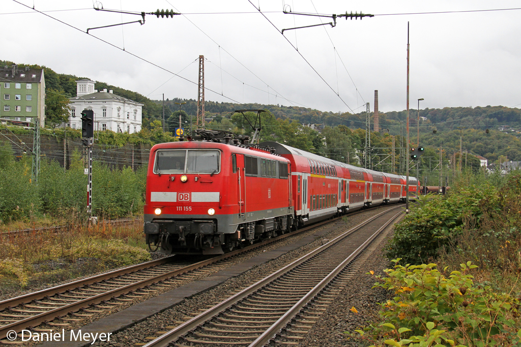 Die 111 155 in Wuppertal Steinbeck am 06,10,12 