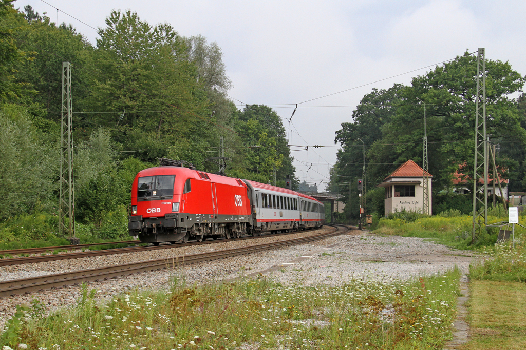 Die 1116 022 in A�ling (Oberbay) am 04,08,12