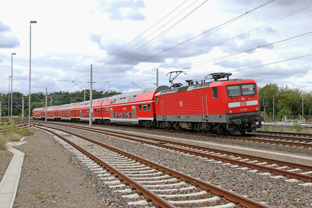 Die 112 103 in Erkner am 10,08,12