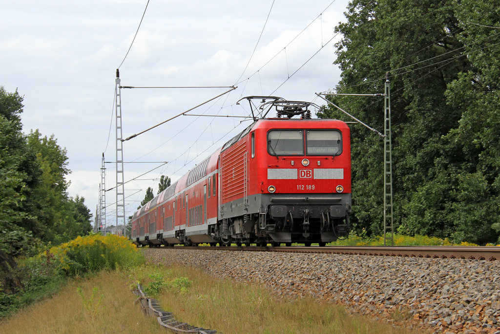 Die 112 189 in Erkner am 10,08,12