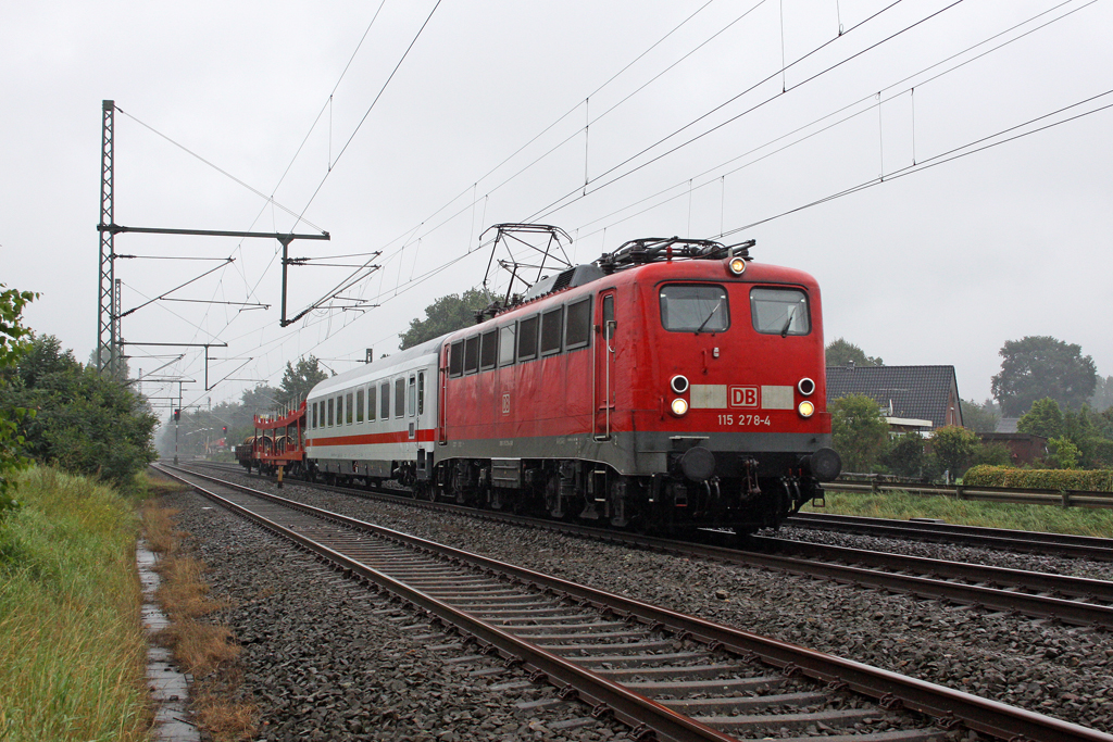 Die 115 278-4 in Brokstedt am 11,08,11 