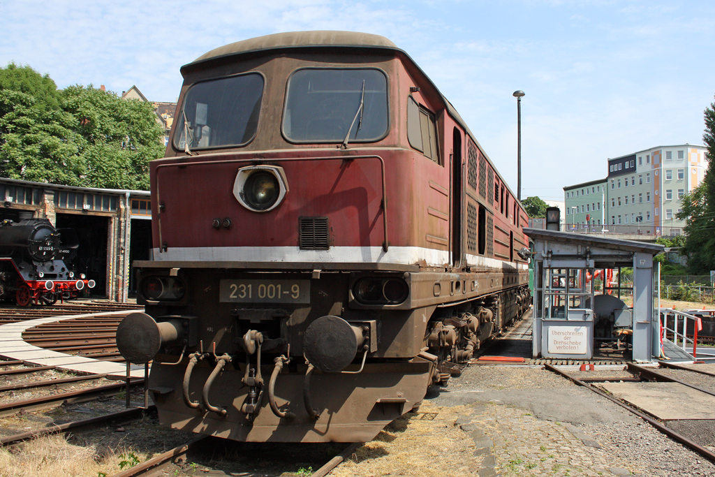 Die 131 001-0 (231 001-9) im DB Museum Halle (Saale) am 02,07,10