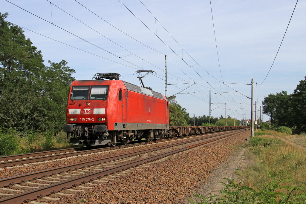 Die 145 078-2 in Jacobsdorf (Mark) am 18,08,12