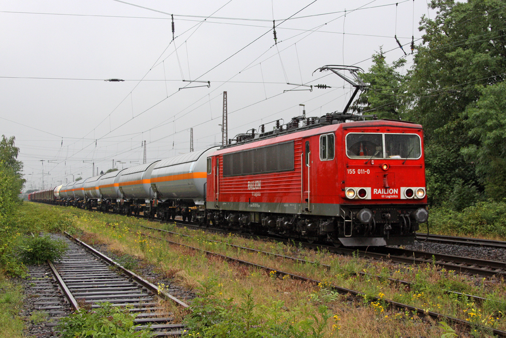 Die 155 011-0 in Ratingen Lintorf am 24,06,11