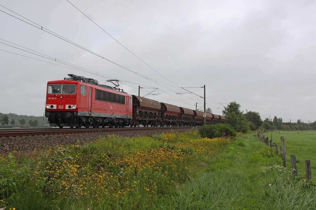 Die 155 061-5 in Ramelsloh am 10,08,11