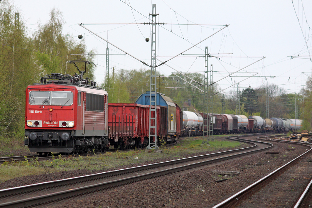 Die 155 110-0 in Opladen am 21,04,10