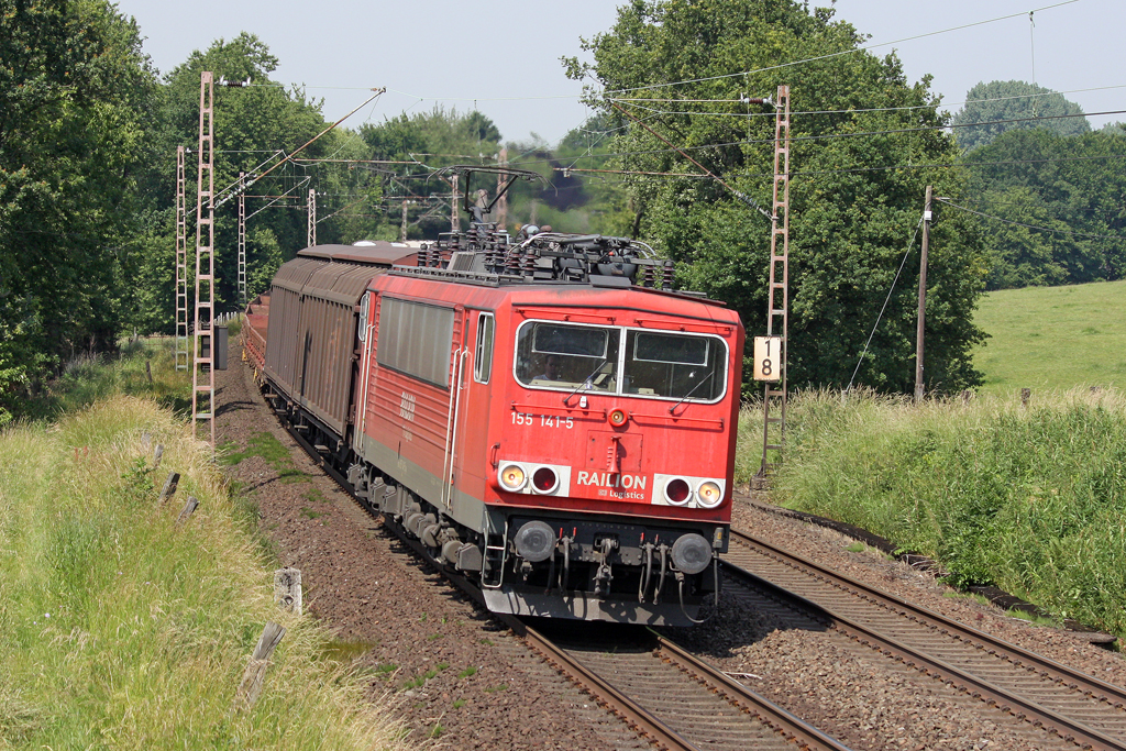 Die 155 141-5 in Gruiten am 23,06,10