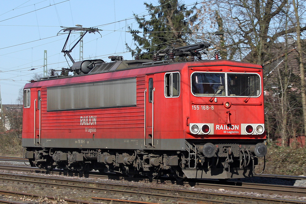 Die 155 168-8 in Ratingen Lintorf am 07,03,11