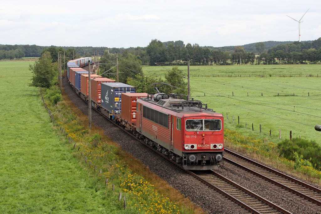 Die 155 171-2 in Ramelsloh am 10,08,11