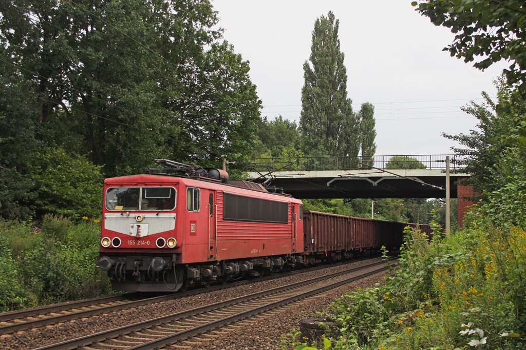 Die 155 214-0 in Hannover Limmer am 16,08,11