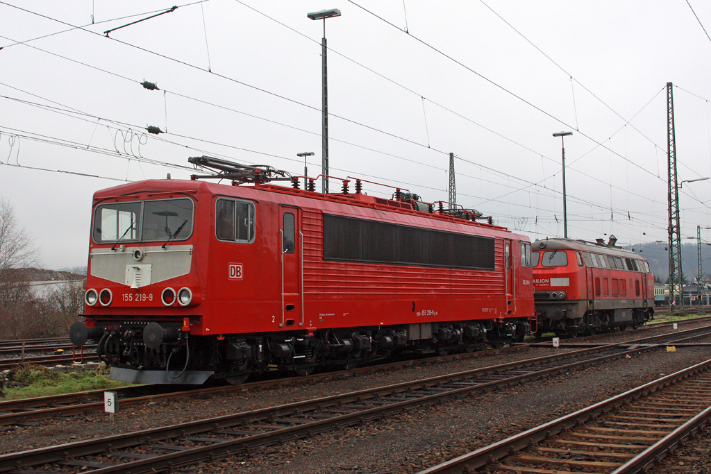 Die 155 219-9 in Koblenz L�tzel am 10,01,11
