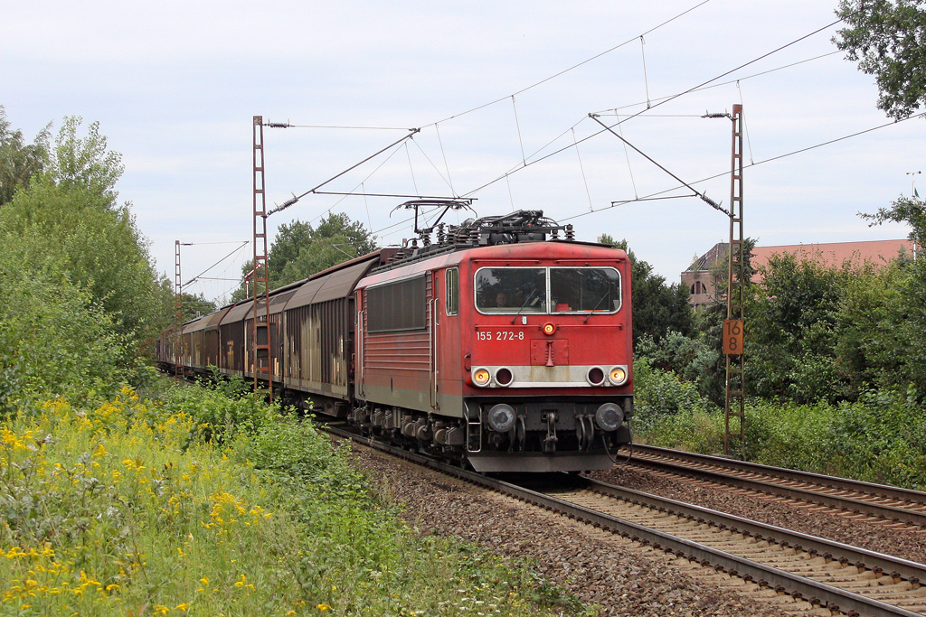 Die 155 272-8 in Hannover Limmer am 16,08,11
