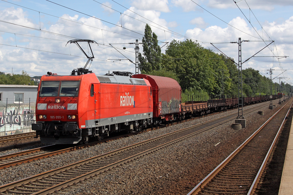 Die 185 055-1 in Schwelm West am 19,07,11