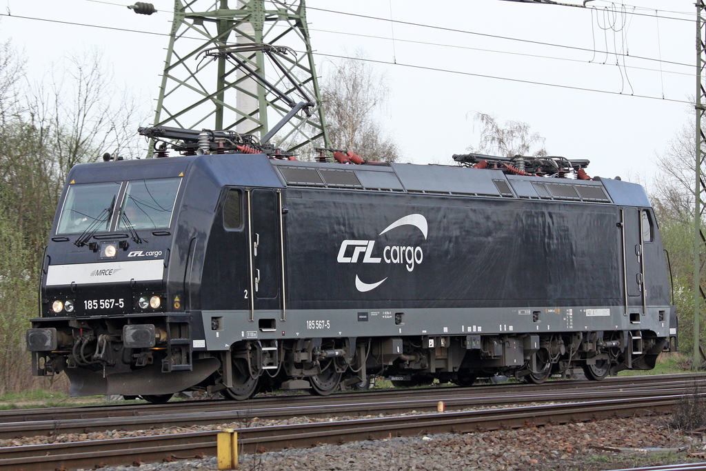 Die 185 567-5 in Gremberg am 07,04,10